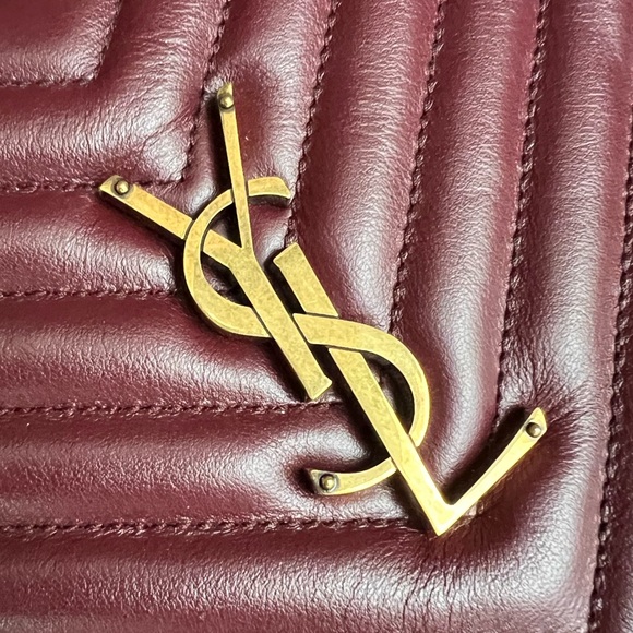 Yves Saint Laurent Burgundy Quilted Leather Lou Camera Bag - Picture 7 of 9